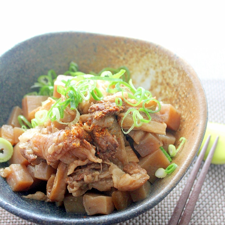 牛すじとこんにゃくの甘辛煮(ぼっかけ/圧力鍋)